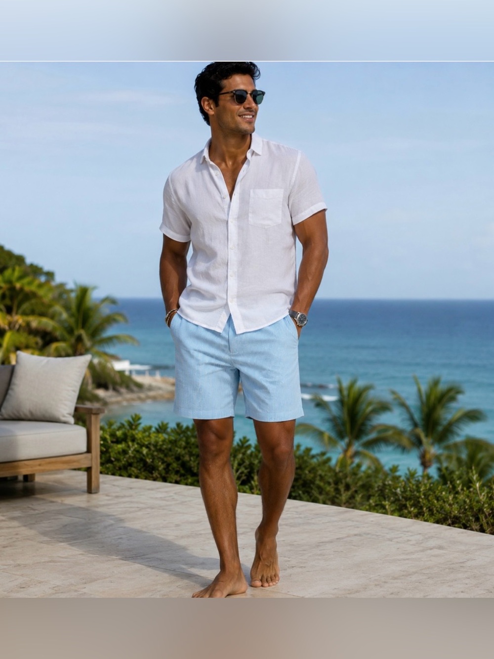G/FORE Sky Blue Men’s Flat Front Shorts